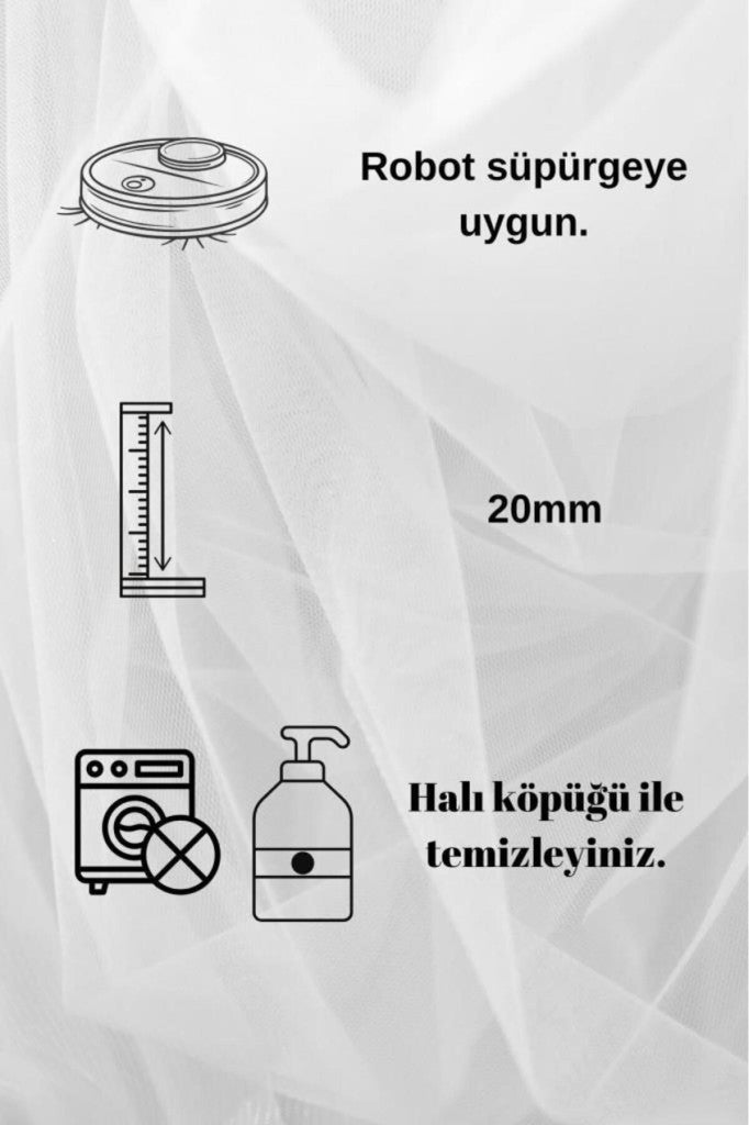 Bukleli Yumuşak Peluş Post Shaggy Krem Çocuk Odası Oturma Odası Salon Mutfak Halısı