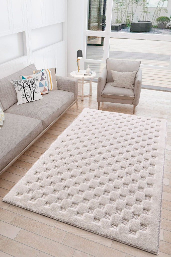 Sisal Yumuşak Peluş Post Shaggy Halı Krem Bej Oturma Odası Salon Mutfak Yoluk Halısı