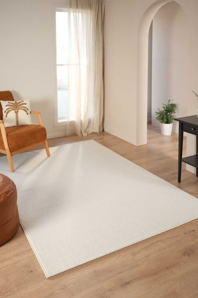 Yumuşak Bukleli Ekru Beyaz Halı Oturma Odası Salon Mutfak Antre Balkon Çocuk Odası Halısı K145a