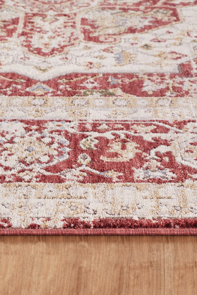 Modern Dokuma Halı Bordo Krem Salon Mutfak Antre Yolluk Oturma Odası Halısı F933E