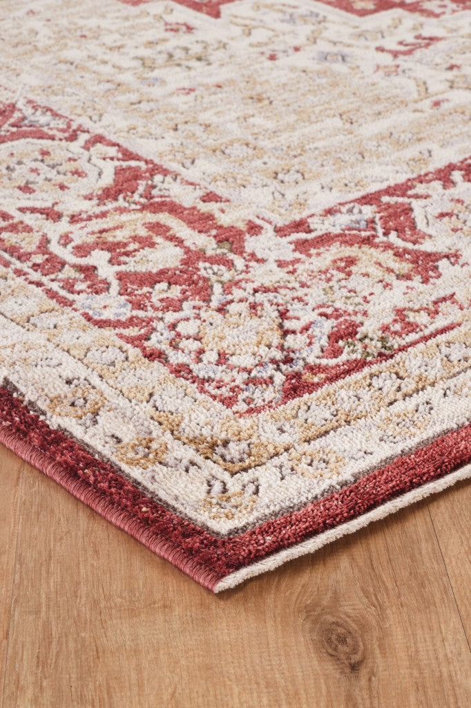 Modern Dokuma Halı Bordo Krem Salon Mutfak Antre Yolluk Oturma Odası Halısı F933E