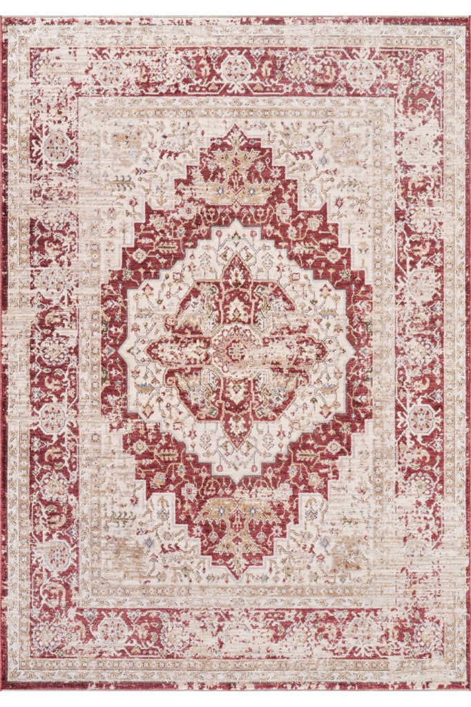 Modern Dokuma Halı Bordo Krem Salon Mutfak Antre Yolluk Oturma Odası Halısı F933E