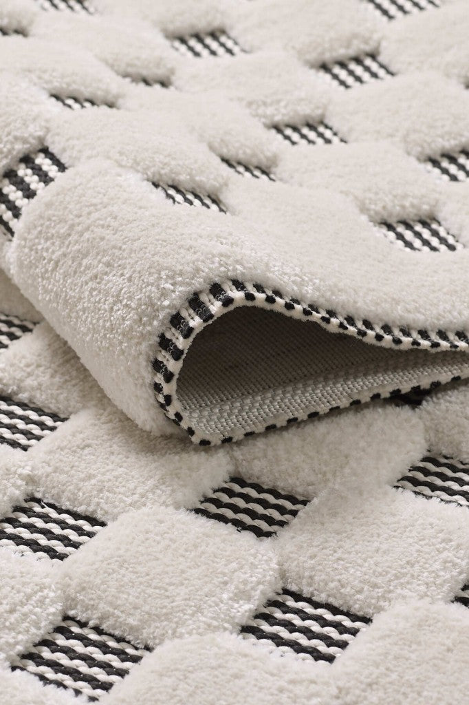 Sisal Yumuşak Peluş Post Shaggy Halı Krem Antrasit Oturma Odası Salon Mutfak Yoluk Halısı