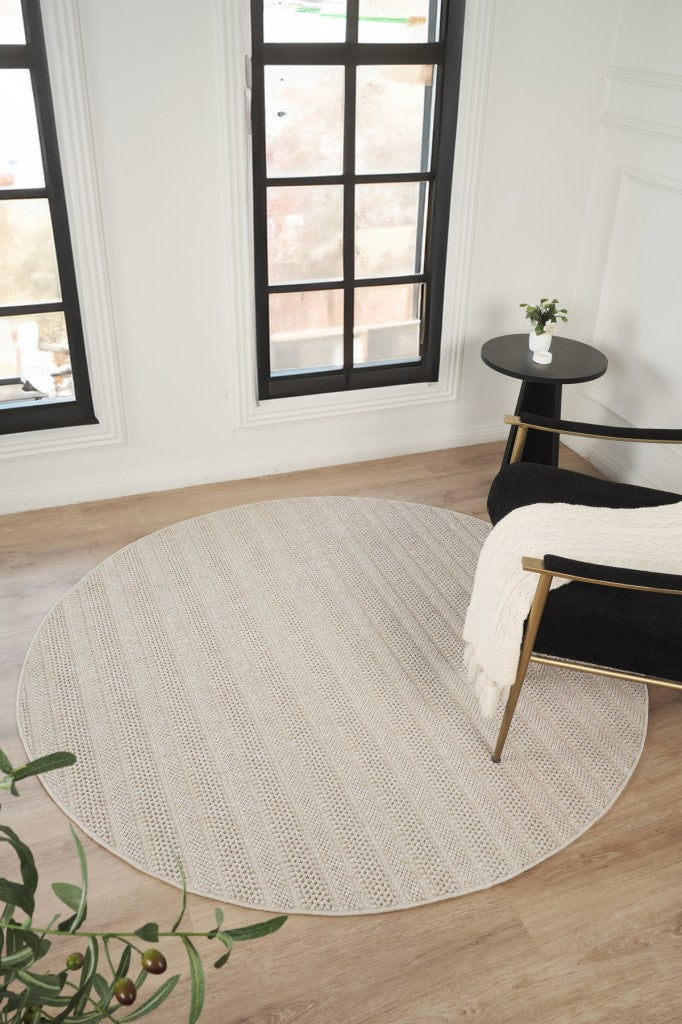 Yumuşak Bukleli Bej Oeko-tex Sertifikalı Yuvarlak Oturma Odası Salon Mutfak Balkon Çocuk Halısı