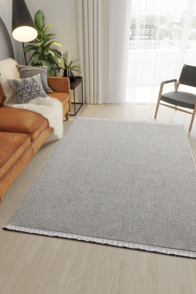 Yumuşak Bukleli Gri Halı Oturma Odası Salon Mutfak Koridor Antre Balkon Çocuk Odası Halısı K145a