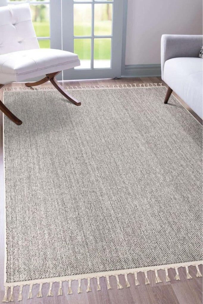 Yumuşak Bukleli Gri Oeko-Tex Sertifikalı Oturma Odası Salon Mutfak Balkon Çocuk Halısı