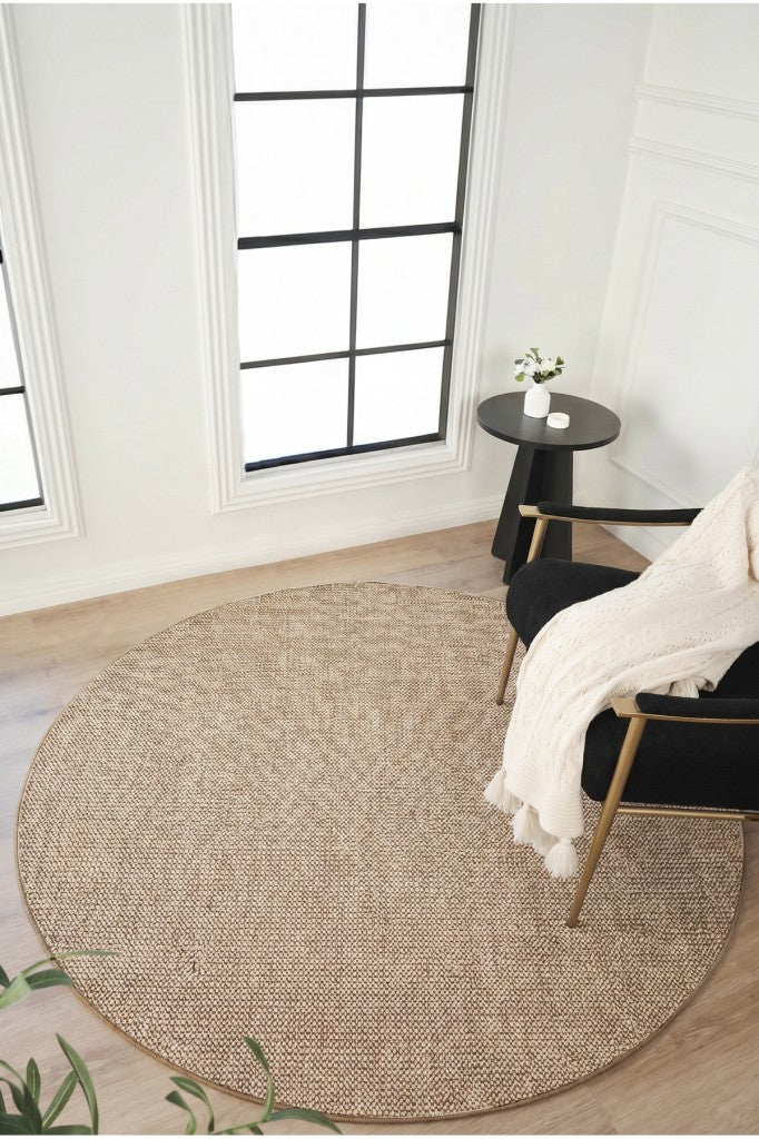 Yumuşak Bukleli Kahve Yuvarlak Halı Oturma Odası Salon Mutfak Koridor Antre Balkon Çocuk Odası Halısı K144A