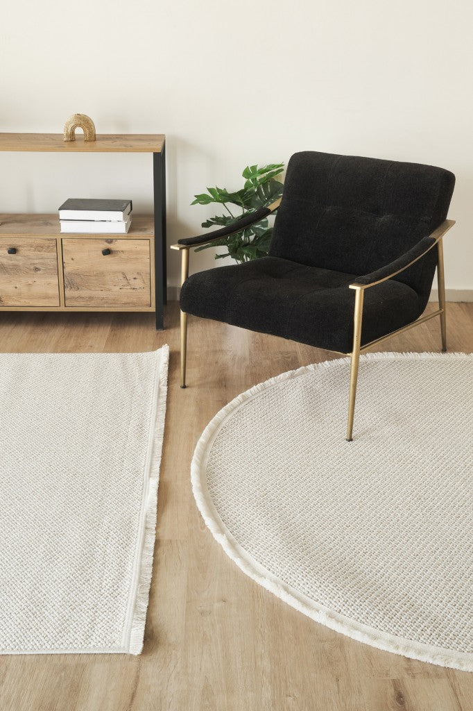 Yumuşak Bukleli Krem Bej OVAL Oturma Odası Salon Mutfak Balkon Çocuk Halısı K142a