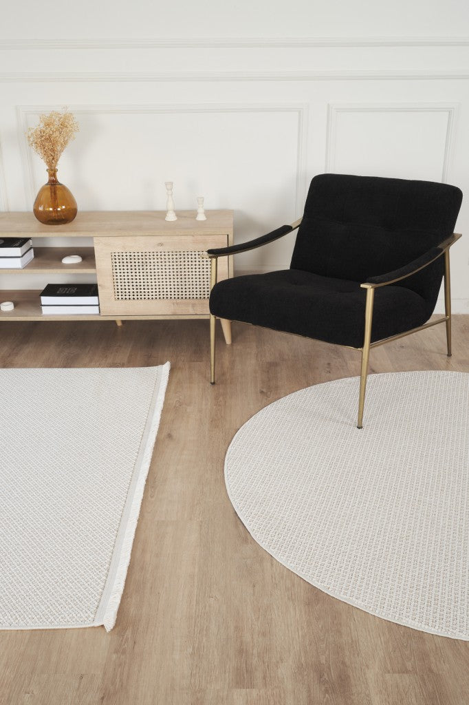 Yumuşak Bukleli Krem Bej OVAL Oturma Odası Salon Mutfak Balkon Çocuk Halısı K142a