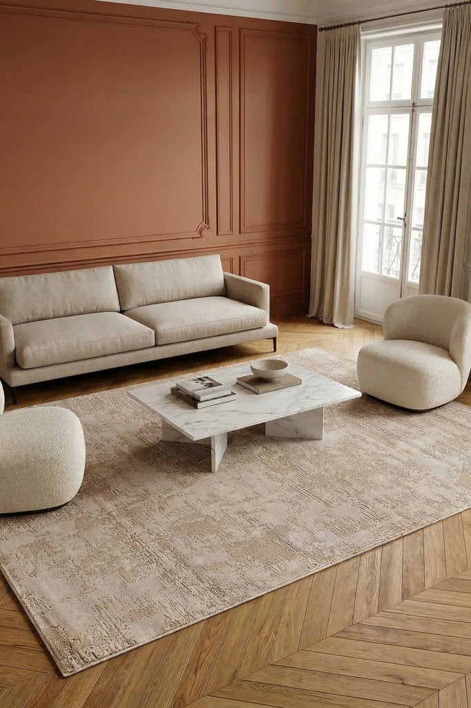 Yumuşak Modern Bej Halı Salon Mutfak Antre Yolluk Oturma Odası Çocuk Odası Halısı J102A