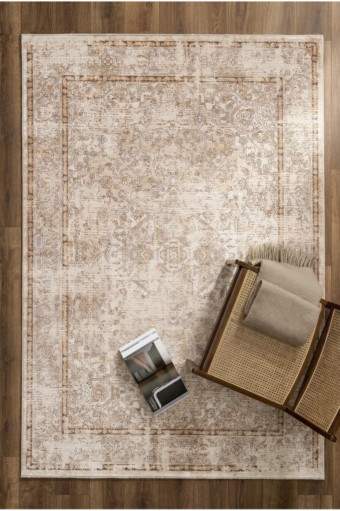 Yumuşak Modern Dokuma Halı Krem Bej Salon Mutfak Antre Yolluk Oturma Odası Halısı J957C