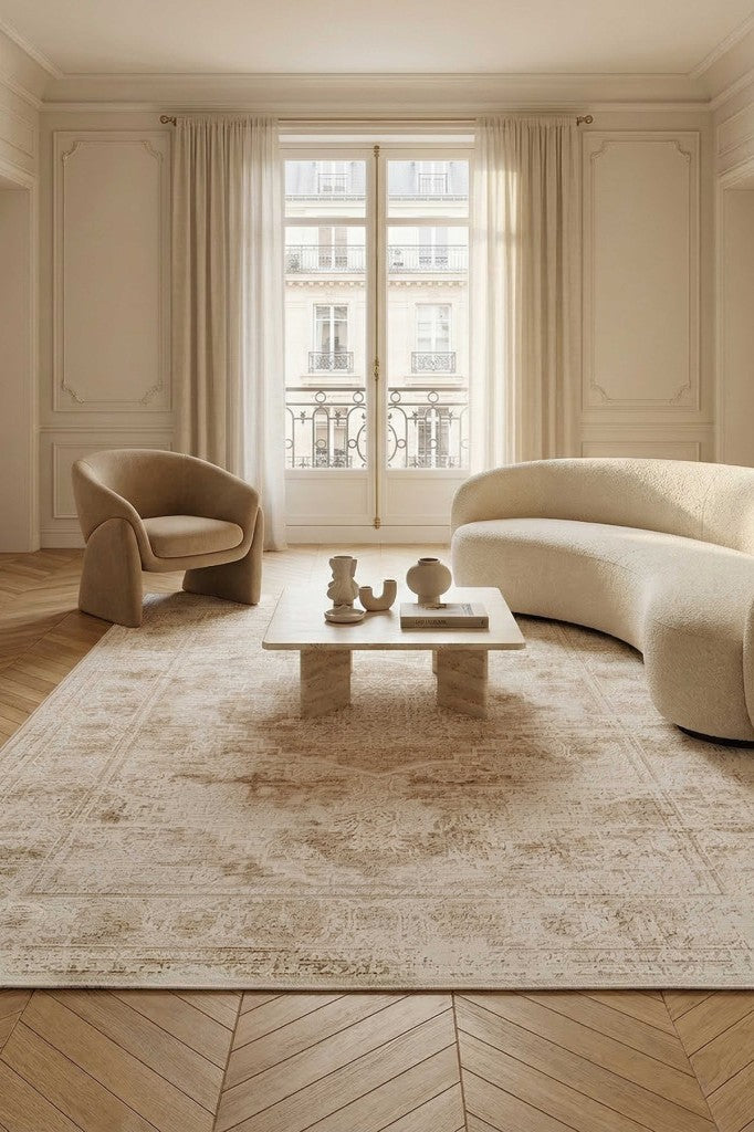 Yumuşak Modern Krem Bej Halı Salon Mutfak Antre Yolluk Oturma Odası Çocuk Odası Halısı J458A