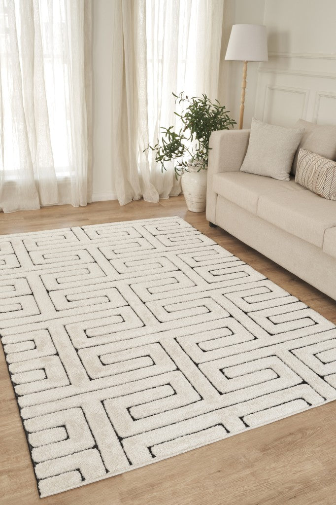 Yumuşak Peluş Post Shaggy Sisal Halı Krem Antrasit Oturma Odası Salon Mutfak Yoluk Halısı