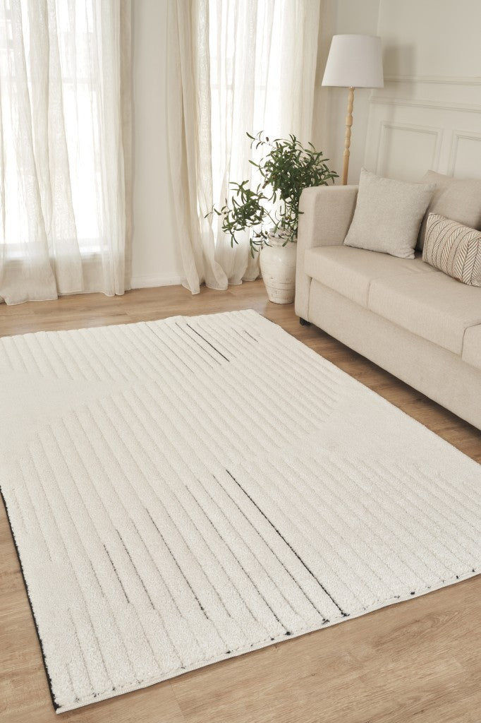 Yumuşak Peluş Post Shaggy Sisal Halı Krem Antrasit Oturma Odası Salon Mutfak Yoluk Halısı